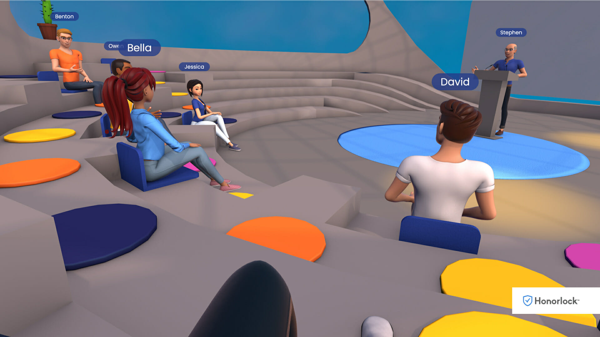 student view of a lecture in course taken in the metaverse