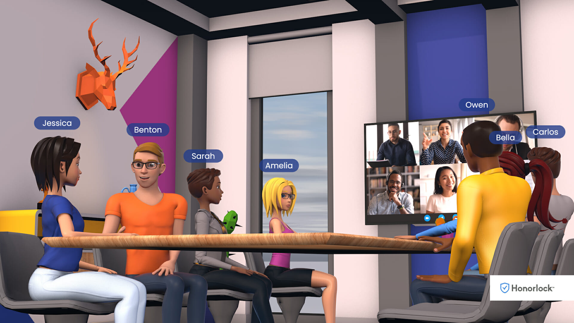 Student group discussion in metaverse classroom