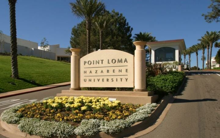 Sign that says "Point Loma Nazarene University"